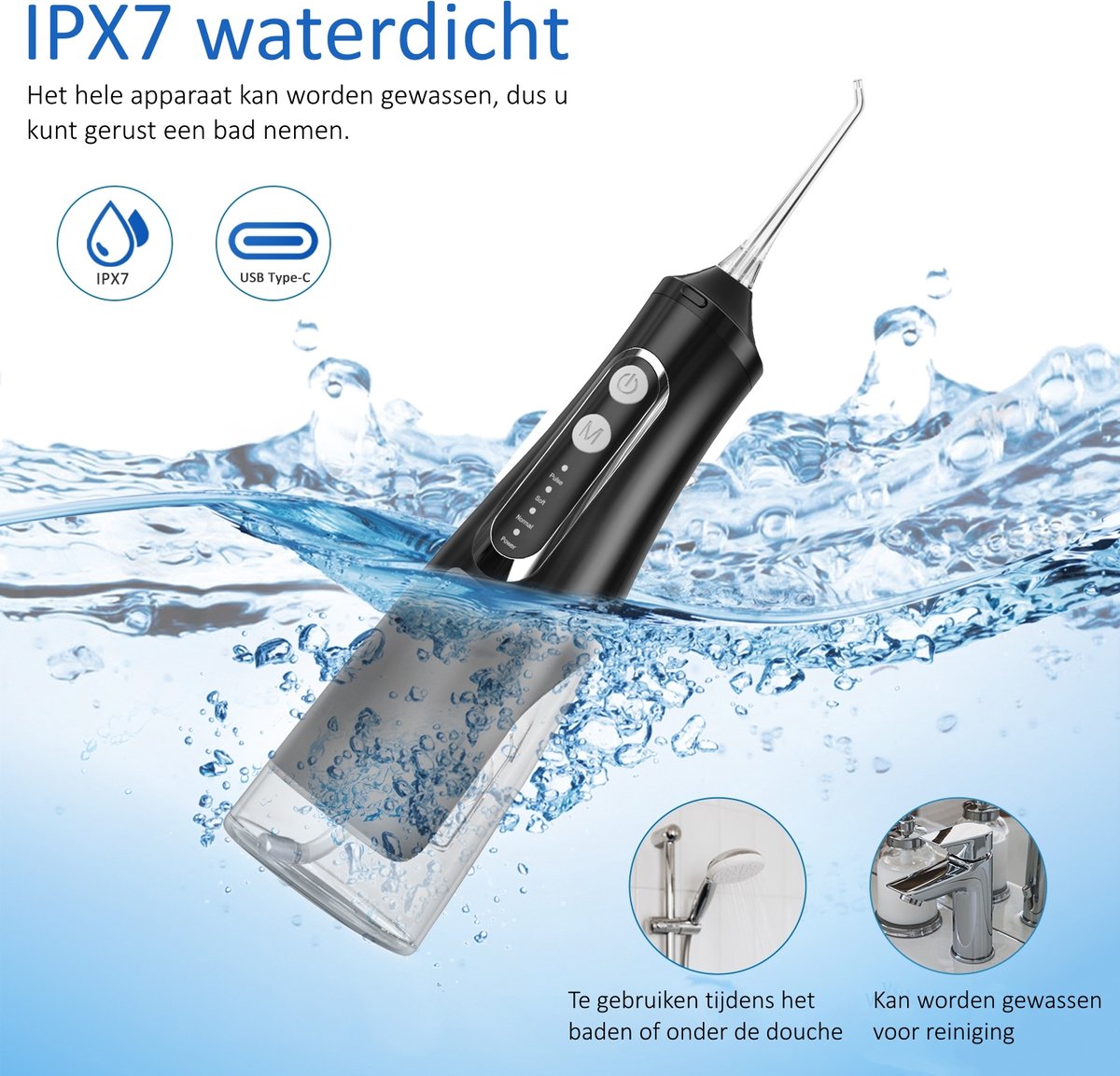 Waterflosser Draadloos - Elektrische Tandenflosser- Monddouche - Mondverzorging - Flosapparaten - Tongreiniger