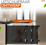 Oprolbaar Traphekje tot 140 cm – Zwart – Met één hand te openen | ZIZA