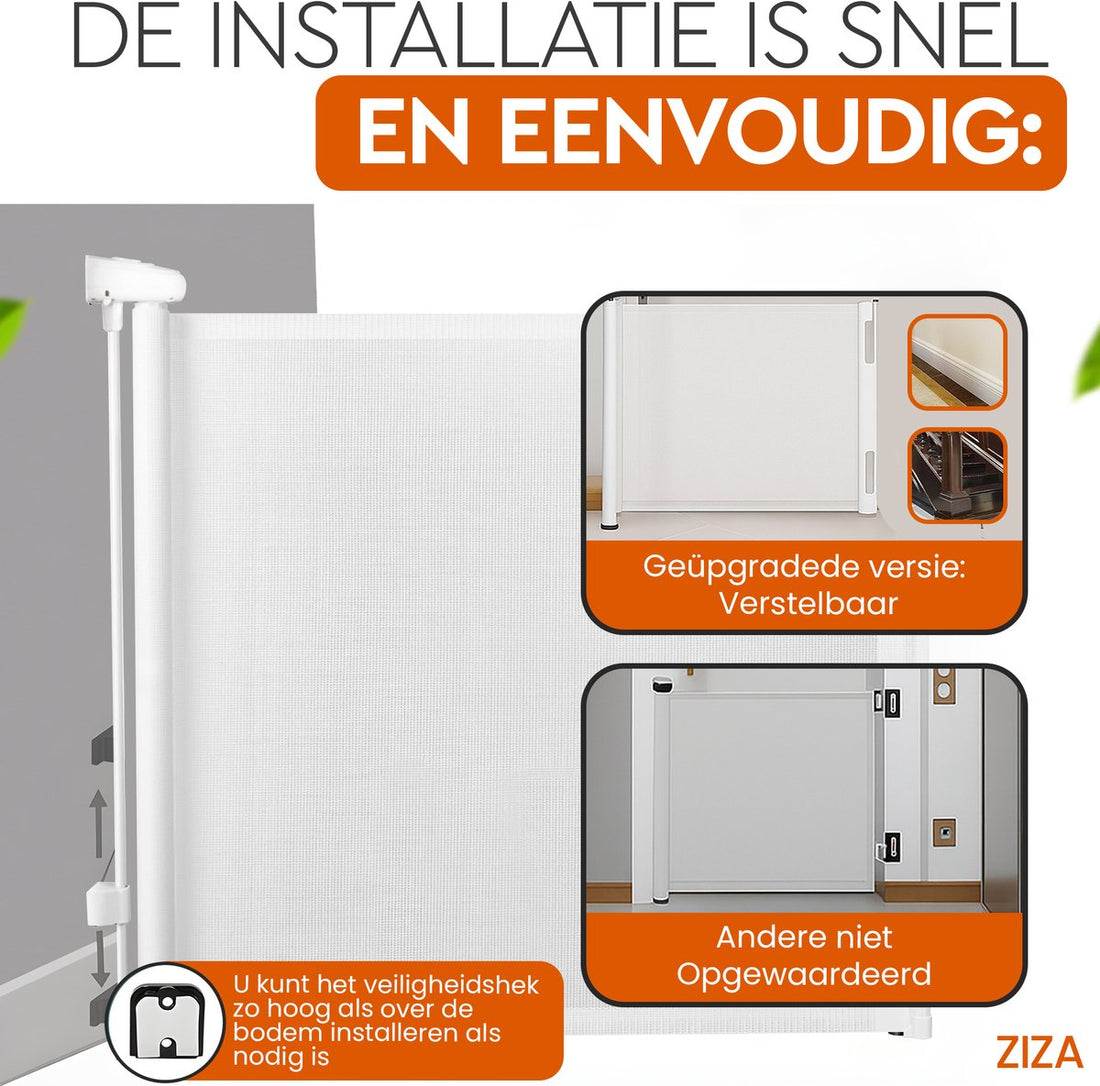 ZIZA Oprolbaar Traphekje-Veiligheid en Comfort met één hand