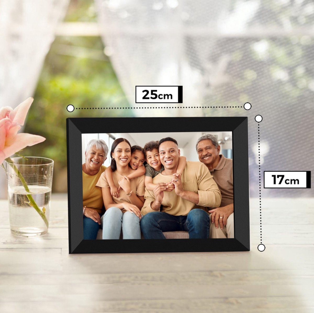 Digitale fotolijst 10 inch – Wifi fotokader met Frameo app