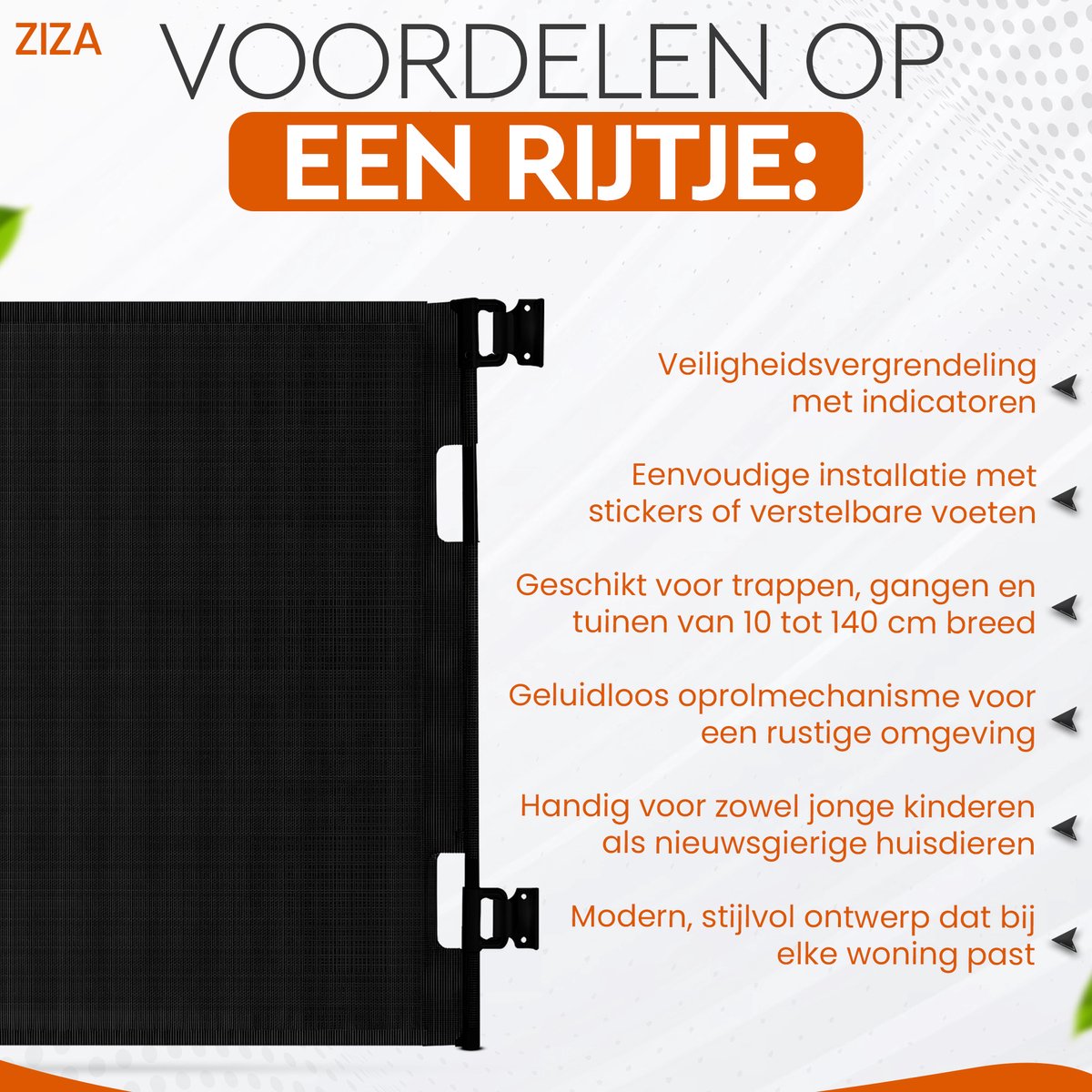 Ziza Intrekbaar traphekje – Veiligheidshekje tot 140 cm
