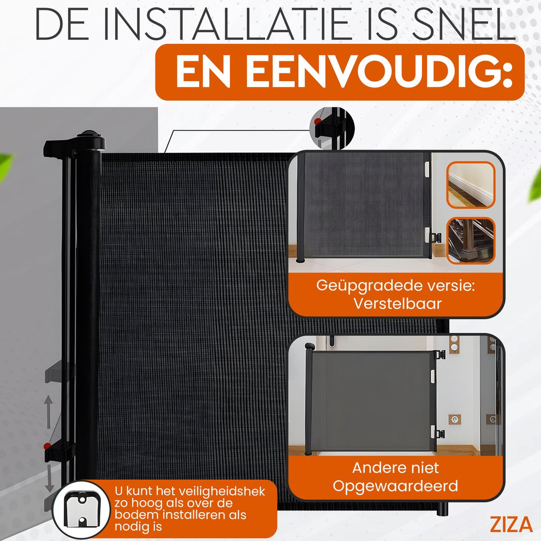 Ziza Intrekbaar traphekje – Veiligheidshekje tot 140 cm