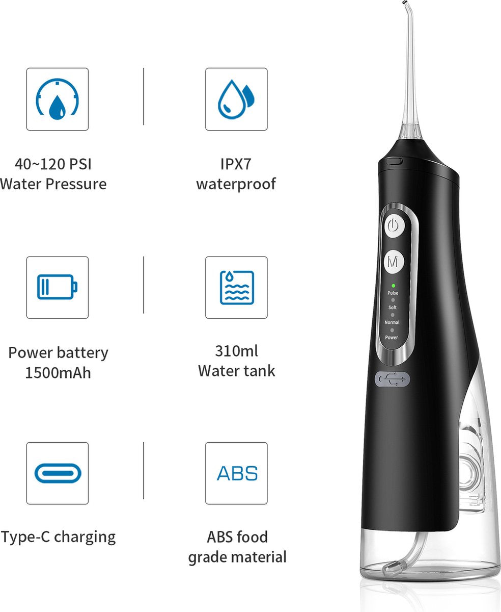 Waterflosser Draadloos - Elektrische Tandenflosser- Monddouche - Mondverzorging - Flosapparaten - Tongreiniger
